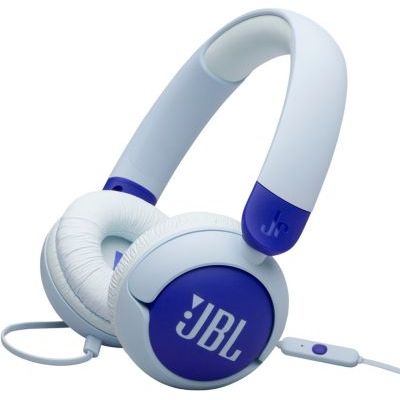 image JBL Junior 320, Casque Supra-auriculaire Filaire pour Enfants, avec Microphone intégré, Safe Sound, Volume jusqu'à 85 DB, Coussinets Confortables, Set d'autocollants, Design Pliable, Bleu