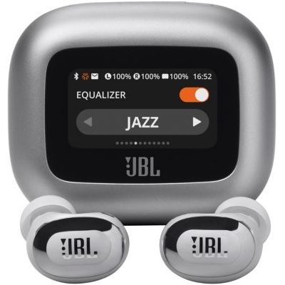 image JBL Live Buds 3, Écouteurs sans fil, Bluetooth, jusqu'à 40 h d'autonomie, Réduction de Bruit Active, son haute fidélité JBL Signature, étanches à l'eau IP55, argent