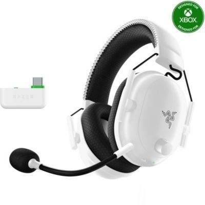 image Razer Blackshark V2 Pro (Xbox) - Casque E-Sports sans Fil pour Xbox S|X & One (Haut-Parleurs Triforce 50mm, HyperSpeed Wireless 2,4 GHz, Microphone détachable HyperClear) Blanc