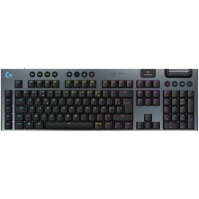 image Logitech G G915 X LIGHTSPEED Clavier gaming sans fil ultra-plat, touches PBT double couche, touches entièrement programmables, switchs GL Blue Clicky, Clavier Français AZERTY - Noir