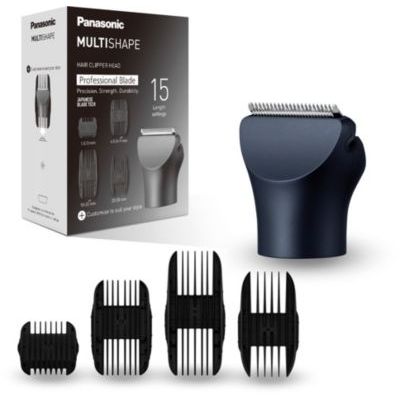 image Panasonic ER-CHC1-A301 MULTISHAPE (Système Modulaire de Soins Personnels) Accessoire Tête de Tondeuse à Cheveux avec lames professionnelles, 15 Réglages de Longueur, 4 Peignes, Noir