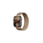 image produit Apple Watch Series 10 (42 mm GPS + Cellular) Montre connectée avec Boîtier en Titane Or et Bracelet Milanais Or. Suivi de l’activité Physique, app ECG, écran Retina Toujours activé, Neutre en Carbone - livrable en France