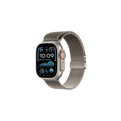 image Apple Watch Ultra 2 GPS + Cellular - 49mm - Boîtier Natural Titanium - Bracelet Natural Titanium Milanese Loop - L