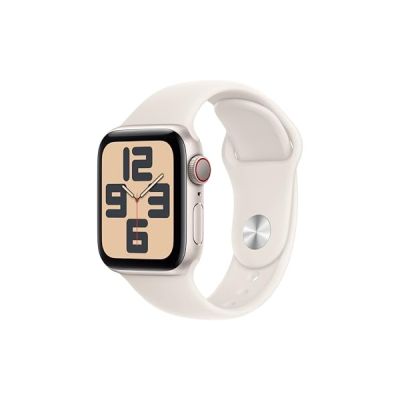 image Apple Watch SE (2ᵉ gén) 40 mm GPS + Cellular Montre connectée avec Boîtier en Aluminium lumière stellaire et Bracelet Sport lumière stellaire (M/L). Suivi activité et Sommeil, détection Accidents