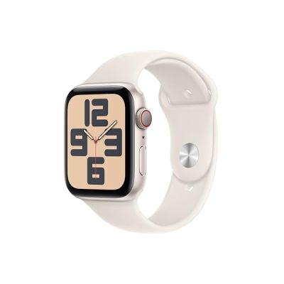 image Apple Watch SE (2ᵉ gén) 44 mm GPS + Cellular Montre connectée avec Boîtier en Aluminium lumière stellaire et Bracelet Sport lumière stellaire (M/L). Suivi activité et Sommeil, détection Accidents