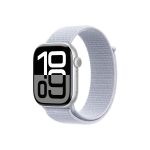 image produit Apple Watch Series 10 (46 mm GPS + Cellular) Montre connectée avec Boîtier en Aluminium Argent et Bouchle Sport nuée Bleue. Suivi de l’activité Physique, app ECG, Neutre en Carbone