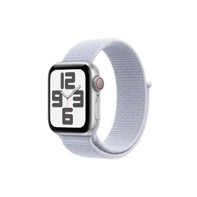 image Apple Watch SE (2ᵉ gén) 40 mm GPS + Cellular Montre connectée avec Boîtier en Aluminium Argent et Boucle Sport nuée Bleue. Suivi activité et Sommeil, détection Accidents, Neutre en Carbone