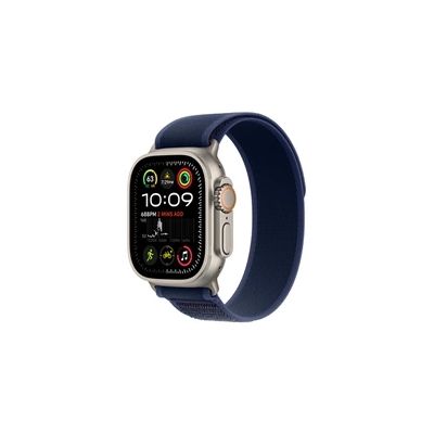 image Apple Watch Ultra 2 GPS + Cellular, Boîtier en Titane Naturel de 49 mm, Boucle Trail Bleu - S/M