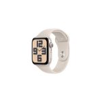 image produit Apple Watch SE (2ᵉ génération) 44 mm GPS Montre connectée avec Boîtier en Aluminium lumière stellaire et Bracelet Sport lumière stellaire (M/L). Suivi activité et Sommeil, détection Accidents