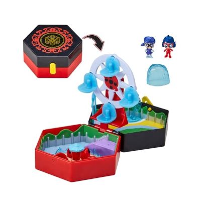 image Bandai - Miraculous Ladybug - Mini Univers Chibi Parc d'attractions - Mini Figurines Marinette et Climatika incluses - Licence Officielle Miraculous - Boîte avec Accessoires - P50553