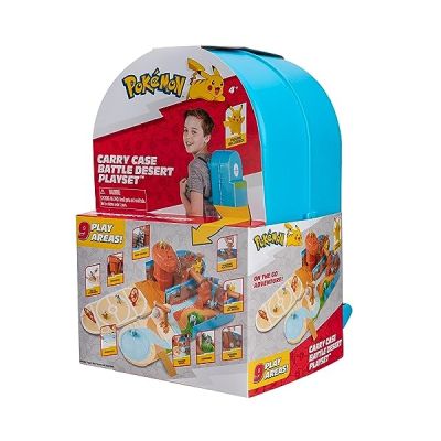 image Bandai - Pokémon - Sac à Dos du dresseur Désert - Univers de Jeu Pokémon transportable - Sac Accessoire Qui se transforme en arène Pokémon - Jouet Enfant 4 Ans et + - JW2836