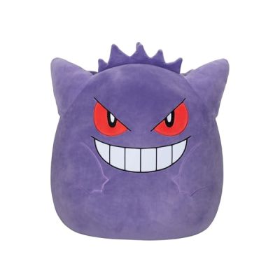 image Pokémon Bandai Peluche Squishmallows 50 cm - Ectoplasma (Gengar) - Grande Peluche Ultra-Douce - Licence Officielle Géante Peluche Ectoplasma - JWS00019