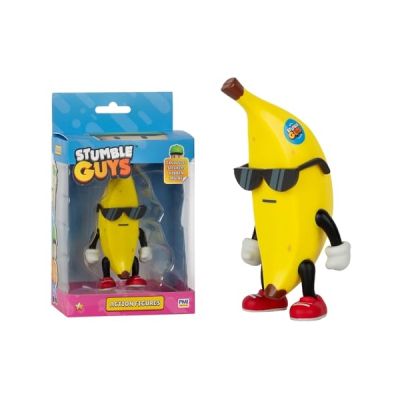 image Bandai - Stumble Guys - Banana Guy - Figurine 11 cm avec Stickers - Personnage articulé - Figurine Jeu vidéo Stumble Guys - PMS6010B