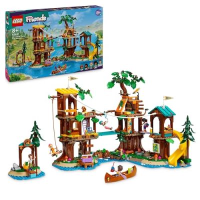 LEGO Friends La Cabane dans l’Arbre de la Base de Loisirs - Set de Plein Air à Construire - 5 Mini-poupées et 5 Animaux - Idée Cadeau pour Enfants dès 8 Ans, Garçons et Filles 42631