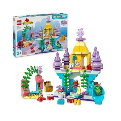 image LEGO Duplo, Disney Le Palais sous-Marin Magique d’Ariel - Poupée La Petite Sirène - Jouet d'Activité et de Développement - Mes Premières Briques pour Enfants dès 2 Ans Passionnés de Jeu de Rôle 10435