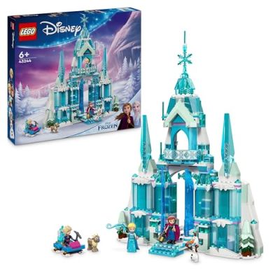LEGO Disney Princess Le Palais de Glace d'Elsa 43244 | Jouet pour fille ou garçon dès 6 ans, objet de décoration, château et mini-poupées Elsa et Anna, idée cadeau, 630 pièces