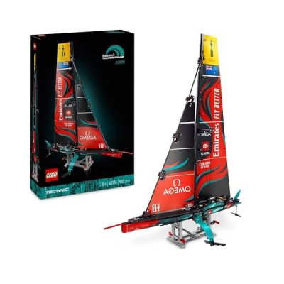 image LEGO Technic Yacht Emirates Team New Zealand AC75 - Kit de Construction pour Les Passionnés de Navigation - Maquette de Bateau à Construire pour Les Amateurs de Loisirs Créatifs Adultes 42174