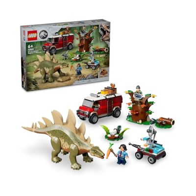 image LEGO Jurassic World Missions Dinosaures : la Découverte du Stégosaure - Pour Garçons et Filles dès 6 Ans - Jouet de Minifigurines de Dinosaures à Offrir à des Enfants et des Fans de Ben et Sammy 76965