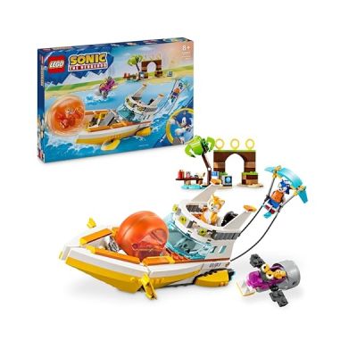 LEGO Sonic The Hedgehog Tails’ Adventure Boat Collectible Interactive Toy for 8 Plus Year Old Kids, Boys & Girls, Playset with Video Game Characters and Water Skis, Gamer Gift 76997