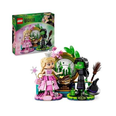 image LEGO Wicked Figurines d’Elphaba et de Glinda - Set de Construction avec Personnages à Construire et Accessoire - Idée Cadeau Anniversaire pour Enfants et Fans de la Comédie Musicale dès 10 Ans 75682