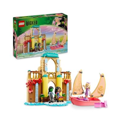 image LEGO Wicked Glinda, Elphaba & Nessarose à l’Université de Shiz - Set avec Un Voilier et 3 Mini-poupées - Cadeau Enfants 7 Ans et Plus Fans de Magie et de Comédies Musicales 75681