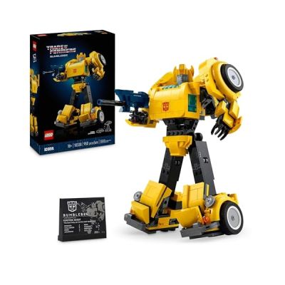 image LEGO Icons Transformers Bumblebee - Figurine Robot Culte pour Adultes - Set de Construction Détaillé sur Le Thème du Cinéma pour Les Fans de Science-Fiction - Se Transforme en Véhicule 10338