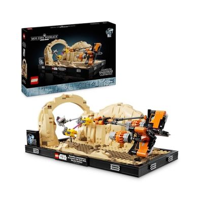 image LEGO Star Wars : La Menace Fantôme Diorama de la Course de Podracers de Mos Espa - Maquette à Construire - Set de Collection à Offrir aux Adultes - Inclut Le Podracer d’Anakin Skywalker 75380