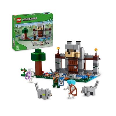 image LEGO Minecraft La Forteresse du Loup - Jouet Château avec Personnage, 2 Figurines de Squelettes & 2 Loups - Accessoires Dont Une Table de Fabrication - Cadeau pour Gamer, Garçon ou Fille 8 Ans 21261