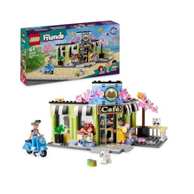 image LEGO Friends Le Café de Heartlake City - Jouet pour Enfants - Pâtisserie à Construire - Loisir Créatif et Idée de Cadeau pour Les Filles et Les Garçons dès 6 Ans - 3 Mini-poupées et Un Chien 42618