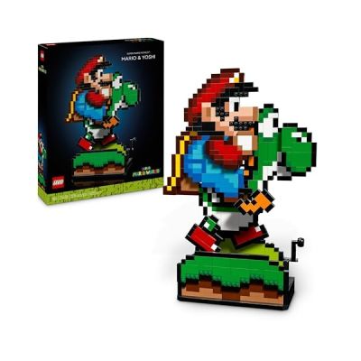 image LEGO Super Mario World Mario et Yoshi - Set Collector Nintendo - Loisir Créatif pour Adultes Passionnés de Jeux Vidéo - Cadeau Homme et Femme Original pour Fans Nintendo 71438