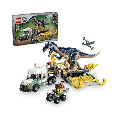LEGO Jurassic World Missions Dinosaures : Le Camion de Transport de l’Allosaure - Véhicule Jouet pour Enfants - Minifigurines de Kenji, Darius et Yaz - pour Les Filles et Les Garçons dès 8 Ans 76966
