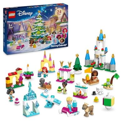 LEGO Disney Princess Calendrier de l'Avent 2024 - Jouet Festif avec 5 Micro-poupées - Set de Construction pour Enfants sur Le Thème de Noël - Cadeau pour Filles et Garçons dès 5 Ans 43253