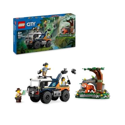 LEGO City Le Camion Tout-Terrain de l’Explorateur de la Jungle - Jouet pour Enfants Garçons et Filles dès 6 Ans - Cadeau Amusant - Véhicule Aventure - 3 Minifigurines d’Aventuriers - Tigre 60426