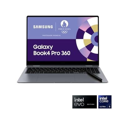 image Samsung Galaxy Book4 Pro 360 Ordinateur portable 16'', Intel Evo Edition – Intel Core Ultra 5, 125H 16Go RAM 512Go SSD Intel ARC Graphics, Gris Anthracite, Clavier AZERTY FR