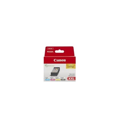 image Canon CLI-581XXL Lot de 4 Cartouches d'encre Authentiques à Haut rendement (Noir, Cyan, Magenta, Jaune) – Carton Multipack