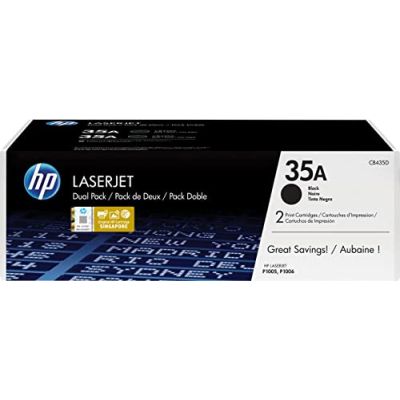 HP Hewlett Packard 35A - Pack de 2 - Noir - Original - Laserjet - Cartouche de Toner (CB435AD) - pour Laserjet P1005, P1006, P1007, P1008