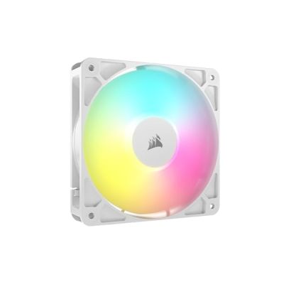 image CORSAIR RS120 ARGB 120mm Ventilateur PWM – Connexion Daisy-Chain – Faible Bruit – Roulement à Dôme Magnétique – Paquet Unique – Blanc