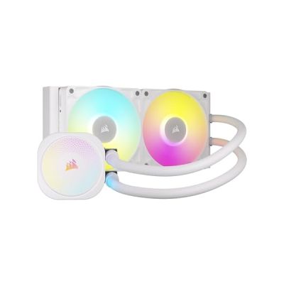 image CORSAIR iCUE LINK TITAN 240 RX RGB Refroidisseur Liquide Pour CPU – 240mm AIO – 2x RX120 Ventilateurs RGB Inclus – Convient à Intel LGA 1851/1700, AMD AM5/AM4 – Hub du Système iCUE LINK Inclus – Blanc