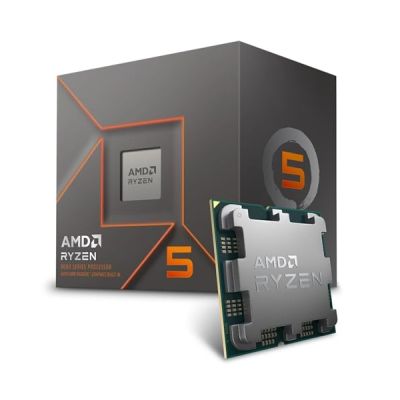 image AMD Ryzen™ 5 8500G Processeur, 6 Cœurs/12 Threads Débridés, AMD Radeon™ 740M, Architecture Zen 4, 22MB Cache, 65W TDP, Jusqu'à 5,05 GHz en Boost, Socket AM5, DDR5 & PCIe 5.0, Ventirad Wraith Stealth