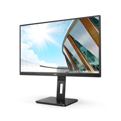 image AOC 24P2QM - Moniteur Full HD 24 pouces, réglable en hauteur (1920x1080, 75 Hz, VGA, DVI, HDMI, DisplayPort, hub USB) noir