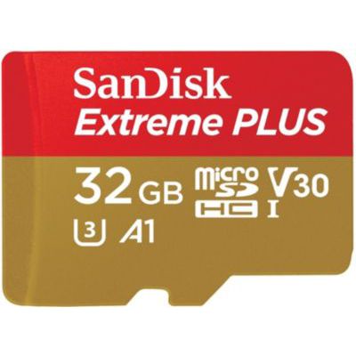 image SanDisk Extreme Plus carte mémoire 32Go microSDHC +  Adaptateur SD + Rescue Pro Deluxe (95Mo/s, Class 10, UHS-I, U3, V30)