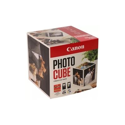 image Canon Photo Cube Creative Pack, Pink - PG-560/CL-561 Ink with PP-201 Glossy Photo Paper 5x5 (40 Sheets) + Photo Frame - Compatible with PIXMA Printers