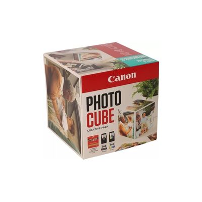 image Canon Photo Cube Creative Pack, Blue - PG-560/CL-561 Ink with PP-201 Glossy Photo Paper 5x5 (40 Sheets) + Photo Frame - Compatible with PIXMA Printers