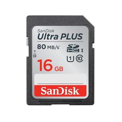 image Carte mémoire SDHC SanDisk Ultra PLUS 16 Go, Classe 10