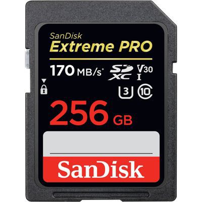 image Carte mémoire SDXC SanDisk Extreme Pro 256 Go jusqu'à 170 Mo/s, Classe 10, U3, V30, 4K UHD & Souris de Gaming programmable | 12 000 DPI Ajustables, Poids réglable