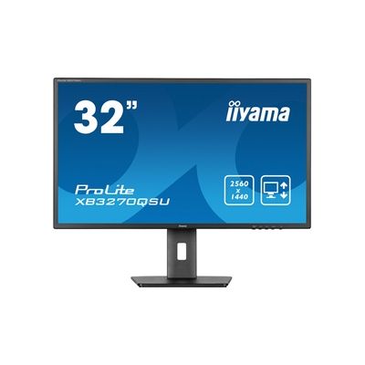 image iiyama Ecran 31,5 Noir 3ms Dalle IPS 2560x1440 100Hz 250 CD/m² 2xHDMI 1xDisplayPort 3xUSB HUB (3.2) HPs VESA 100x100 15cm Pied réglable Hauteur Pivot