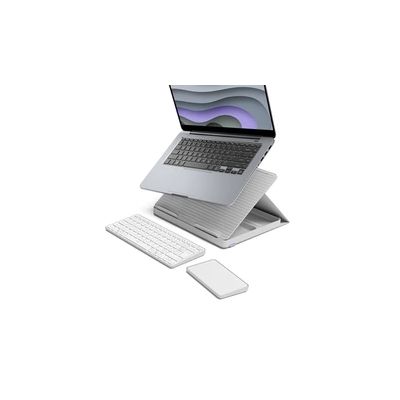 image Casa Pop-Up Desk Blanc, support, clavier sans fil, pavé tactile