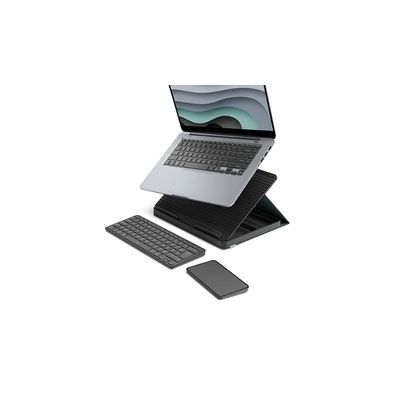 image Casa Pop-Up Desk Graphite, support, clavier sans fil, pavé tactile