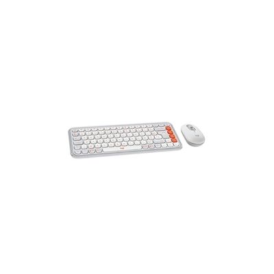 image Logitech POP ICON COMBO, ensemble clavier et souris Bluetooth, frappe confortable - Blanc