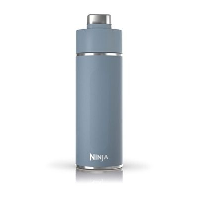 image Ninja Thirsti Bouteille et flasque 530 ml avec couvercle étanche, conçue pour boissons gazeuses, chaudes et froides. Voyage/sport. Triple isolation, bouteille en acier inoxydable, Bleu, DW1801EUUKBL